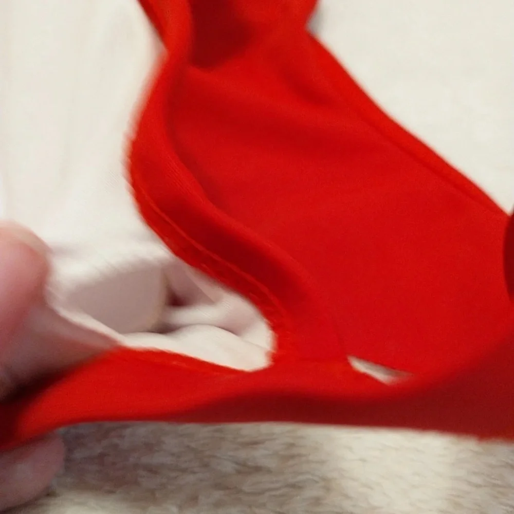 SHEIN Vibrant Red Ruffle Bikini Top